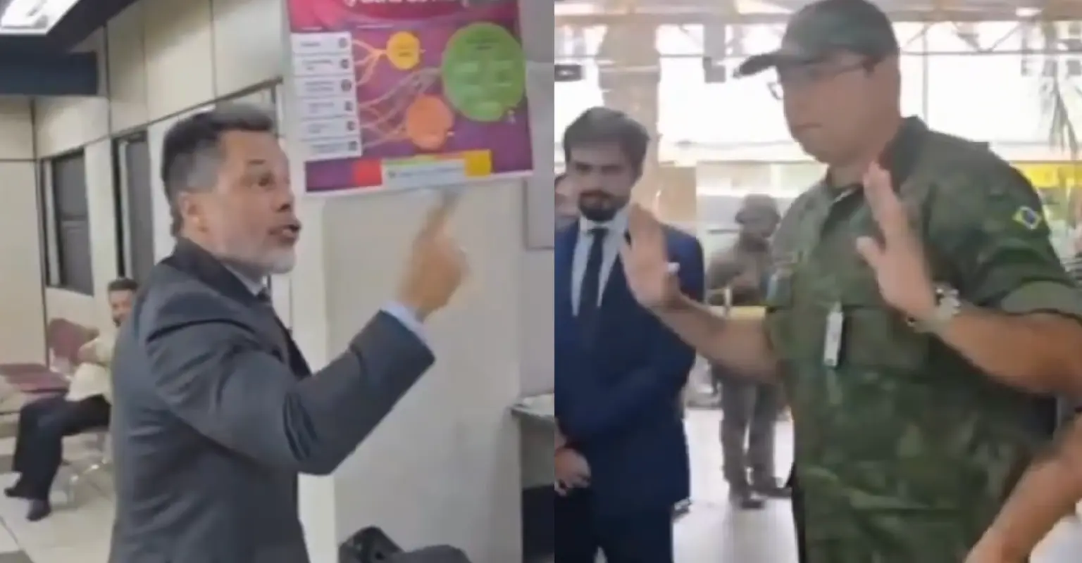 O presidente da Comissão de Defesa das prerrogativas da OAB-RJ, James Walker, e o capitão-tenente Wa