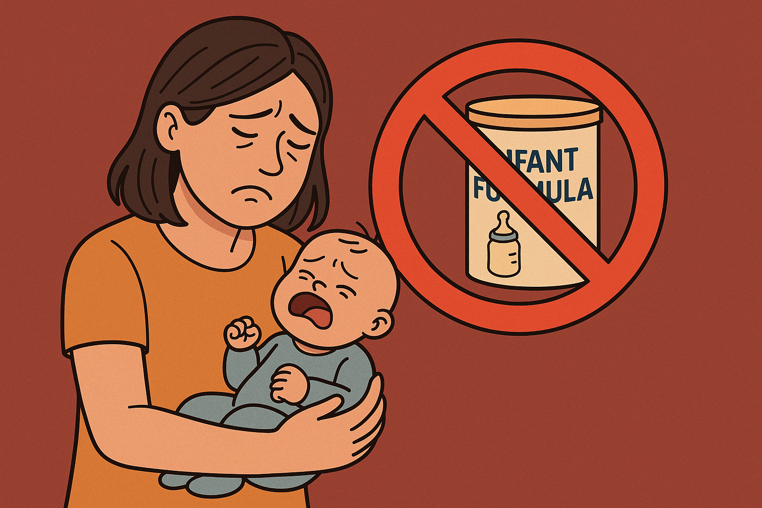 Ilustração crítica sobre a desigualdade social e abandono de mães em situação de vulnerabilidade