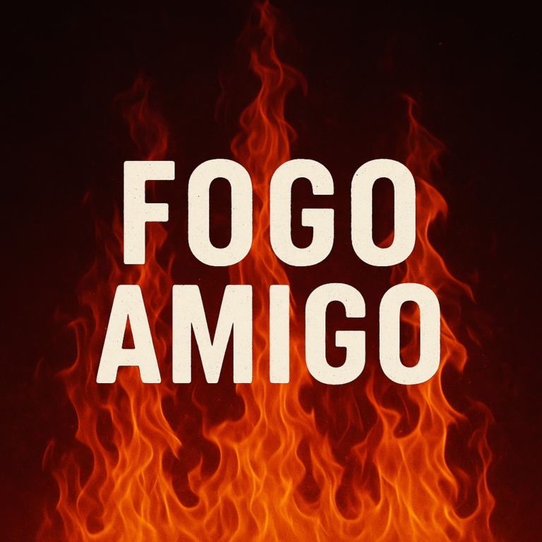 Imagem com o texto "Fogo Amigo" sobre chamas, ilustrando a perseguição ao Secretário de Educação de Arapongas por membros da própria base política do prefeito