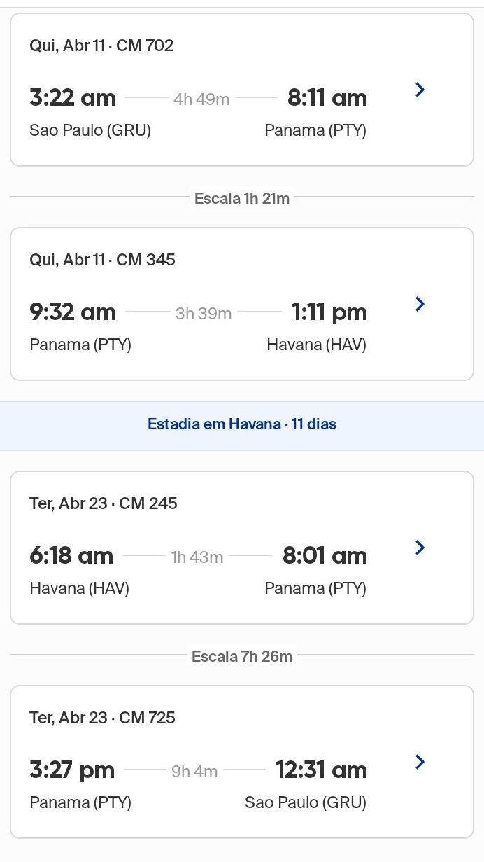 Roteiro completo do voo para Havana via Panamá, detalhando a logística e provando quanto custou ir para Cuba.