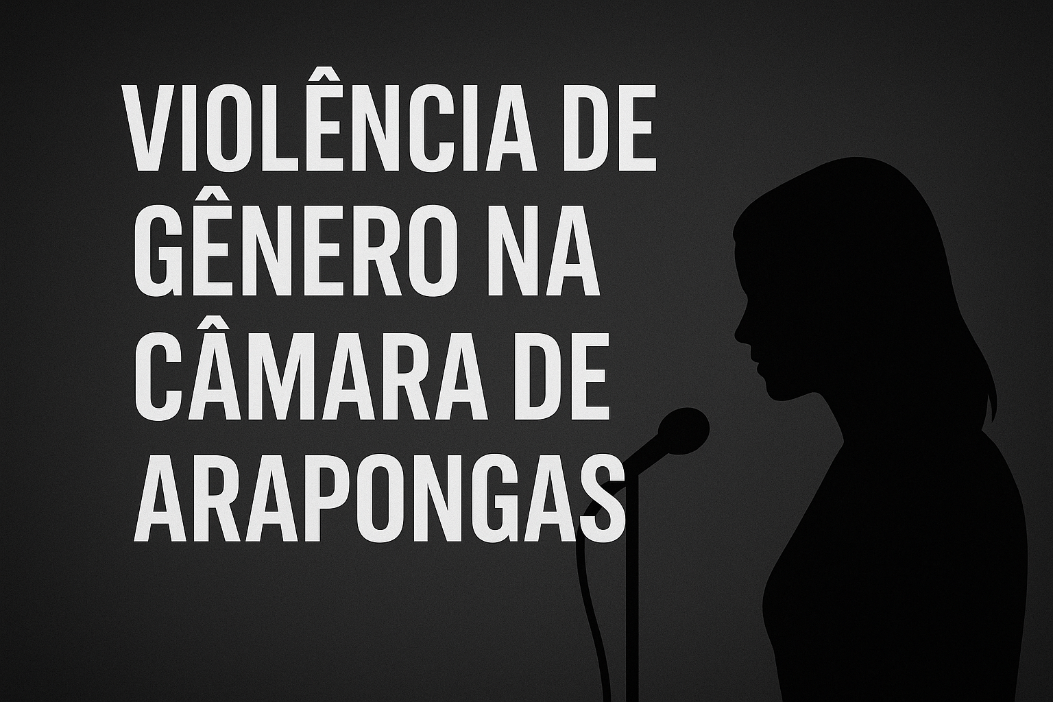 lustração crítica representando a violência de gênero na Câmara de Arapongas, com ambiente político tenso e atmosfera de confronto