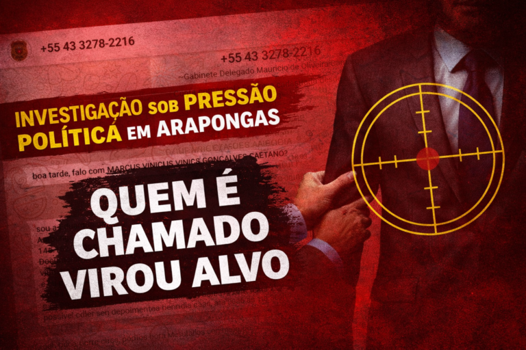 Investigação sob pressão política em Arapongas mostra alvo sendo pressionado com uso do aparato estatal