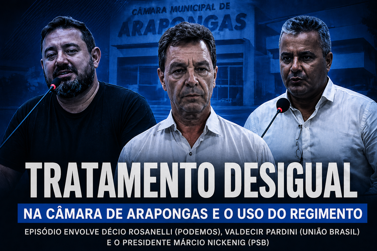 Tratamento desigual na Câmara de Arapongas com destaque para uso do regimento interno e atuação da presidência em sessão legislativa