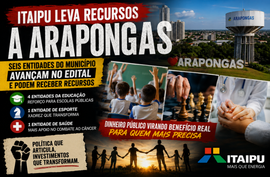 Itaipu leva recursos a Arapongas e reforça escolas e saúde